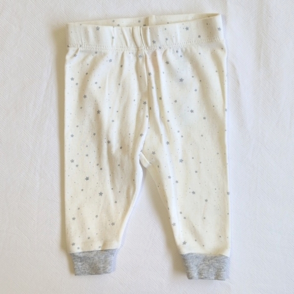 joe fresh star print neutral cotton joggers pants 0-3 months baby unisex - Picture 1 of 4